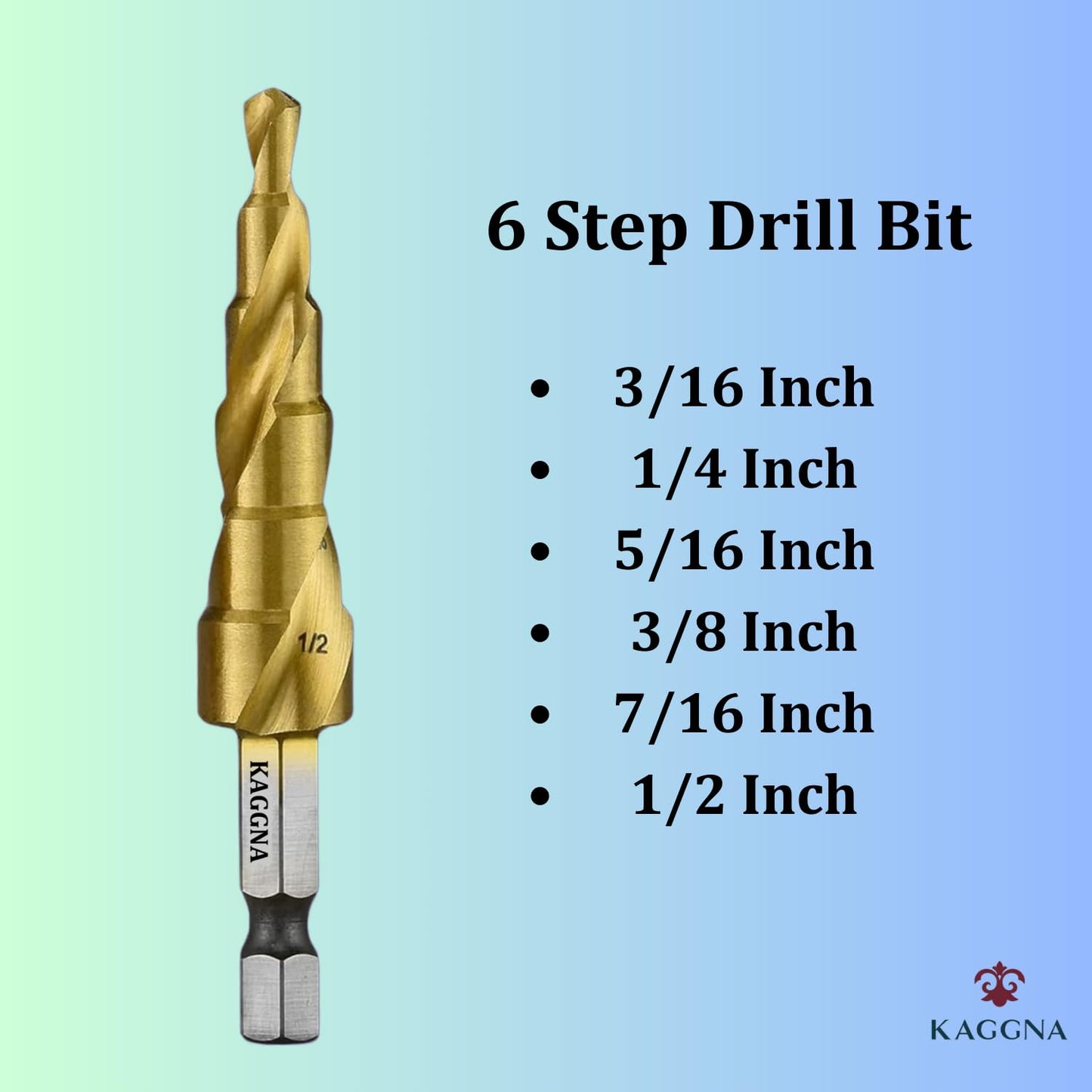 Titanium Coated Step Drill Bit Set, 3 Pcs, Spiral Grooved for Faster Drilling, Step Bits for Stainless Steel, Metal, Wood, Plastic, Unibit Cone Drill Bits with 31 Step Sizes Total